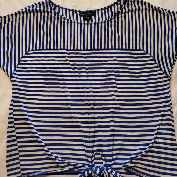 Striped nautical Pinstripe Blue White Metaphor Blouse - Picture 1 of 3